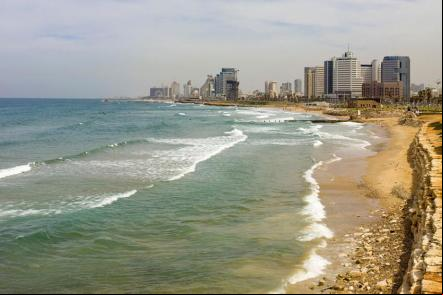 Vista das praias de Tel Aviv a partir de Jaffa - foto: Godot13 (Licen